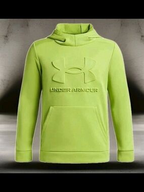 Under Armour Neon Green Embossed Logo Hoodie Kids YXL